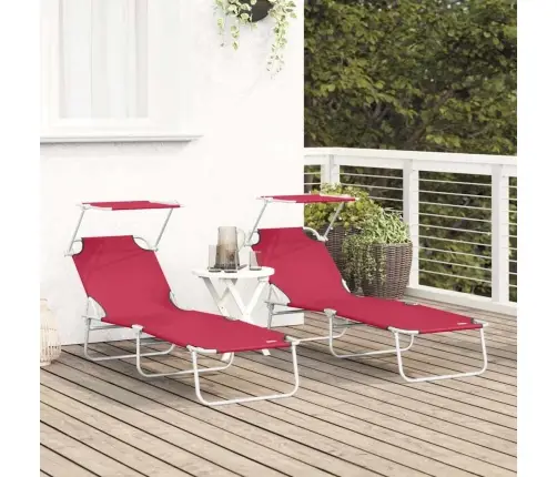 Lamamistool 2-Isik 2 Pcs Punane 58 X 188 X 77Cm Kangas