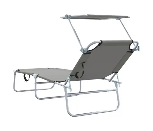 Saulės Gultas 2-Asmuo 2 Pcs Pilka 58 X 188 X 77 Cm Audinys