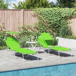 Saulės Gultas 2-Asmuo 2 Pcs Žalia 58 X 188 X 77 Cm Audinys