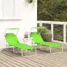 Lamamistool 2-Isik 2 Pcs Roheline 58 X 188 X 77Cm Kangas