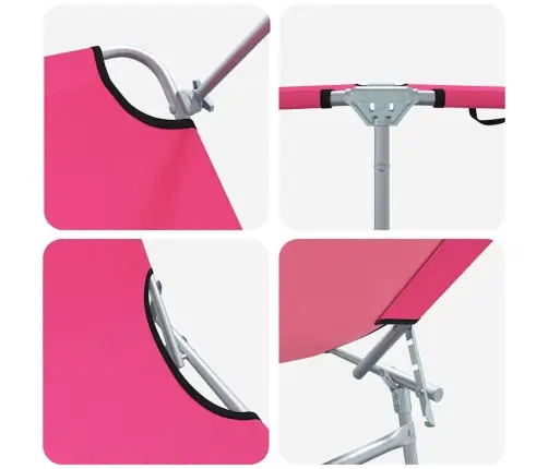 Lamamistool 2 Pcs Roosa 58 X 188 X 77Cm Polüester