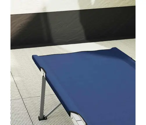 Salokamā Kempinga Gulta Zila Metāls, Audums Standarta Salokāma Vidaxl