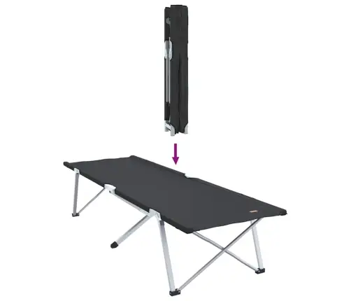 Saliekamā Kempinga Gulta Ar Pārvadāšanas Somu Melns 600D Oxford Audums Vidaxl