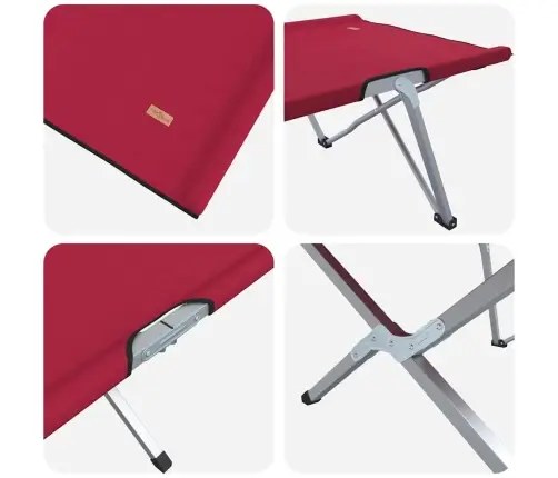 Kokkupandav Telkimise Voodi Punane 194 X 62,5 X 42,5 Cm