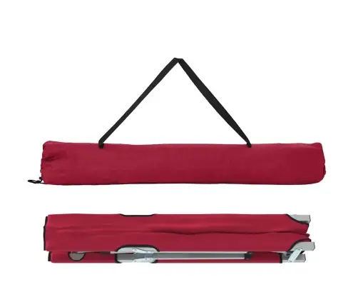 Saliekama Kempinga Gulta Sarkana Metāls Un Audums Standarta Vidaxl