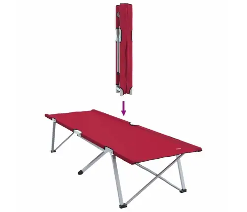 Kokkupandav Telkimise Voodi Punane 194 X 62,5 X 42,5 Cm