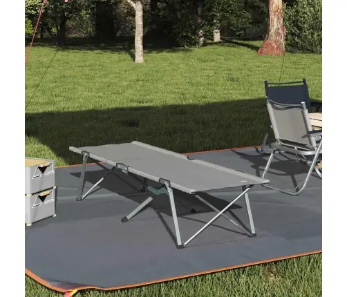 Saliekama Kempinga Gulta Pelēka Alumīnijs Liela Saliekama Vidaxl
