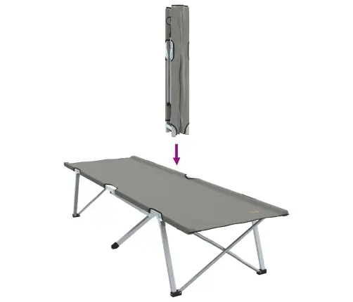 Saliekama Kempinga Gulta Pelēka Alumīnijs Liela Saliekama Vidaxl