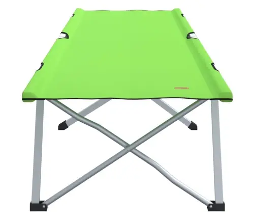 Salokāmā Kempinga Gulta Tumši Zaļa Metāls, Audums Vienam Cilvēkam Vidaxl