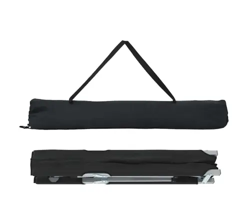 Sulankstoma Kempingo Lova 2 Pcs Juoda 194 X 62.5 X 42.5 Cm