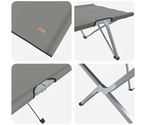 Saliekamās Gultas 2 Gab. Ar Pārvadāšanas Somu Pelēkā 600D Oxford Audumā Vidaxl