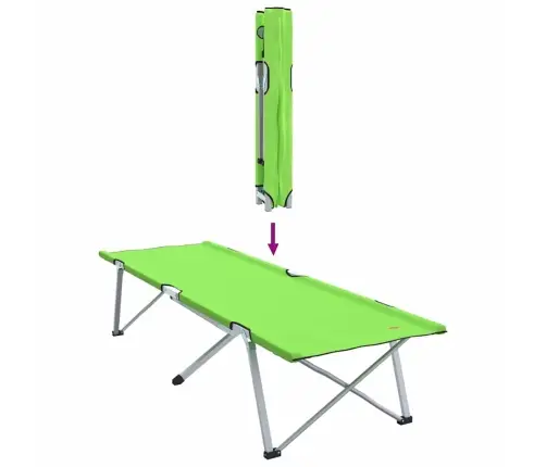 Saliekama Kempinga Gulta Tumši Zaļa Metāla Rāmis Ar Auduma Virsmu Vidaxl