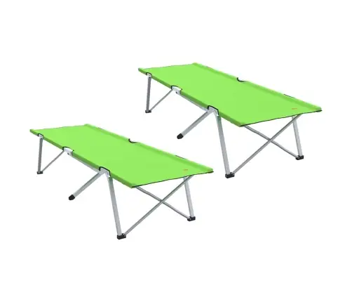 Saliekama Kempinga Gulta Tumši Zaļa Metāla Rāmis Ar Auduma Virsmu Vidaxl