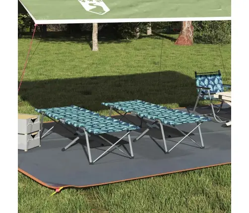 Saliekamās Kempinga Gultas 2 Gab. Ar Nesamaksājamo Somiņu, Ziedu Raksts, 600D Oxford Audums Vidaxl