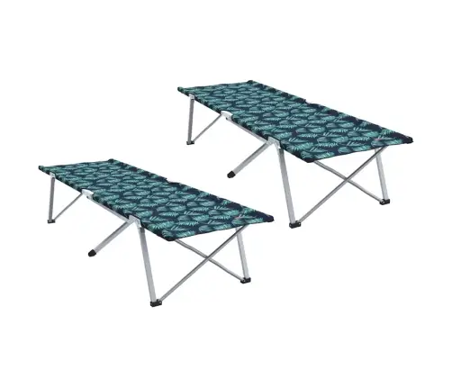 Saliekamās Kempinga Gultas 2 Gab. Ar Nesamaksājamo Somiņu, Ziedu Raksts, 600D Oxford Audums Vidaxl
