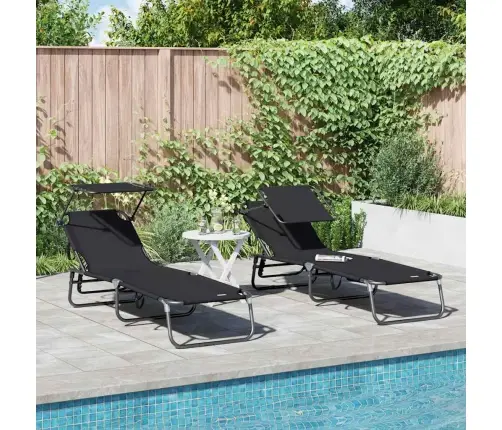 Sulankstomas Gultas 2-Asmuo 2 Pcs Juoda 56 X 190 X 81Cm Audinys