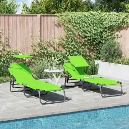 Kokkupandav Lamamistool 2 Pcs Roheline 56 X 190 X 81Cm Kangas
