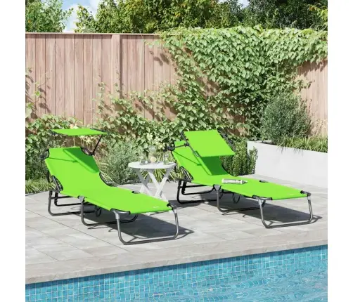 Kokkupandav Lamamistool 2 Pcs Roheline 56 X 190 X 81Cm Kangas