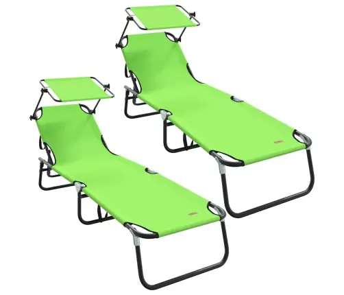 Kokkupandav Lamamistool 2 Pcs Roheline 56 X 190 X 81Cm Kangas