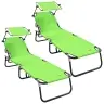 Kokkupandav Lamamistool 2 Pcs Roheline 56 X 190 X 81Cm Kangas