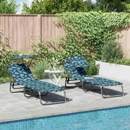Saliekamais Sauļošanās Krēsls 2 Pcs Zaļa 56 X 190 X 81Cm Audums Vidaxl