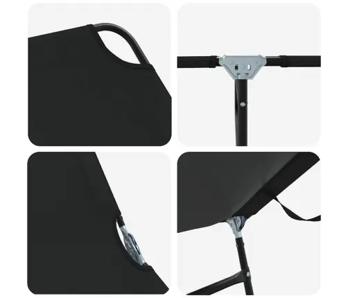 Salokāms Sauļošanās Krēsls, Pārnēsājams, Melns, 600D Oxford Audums Vidaxl Salokāms Sauļošanās Krēsls, Pārnēsājams, Melns, 600D Oxford Audums Vidaxl