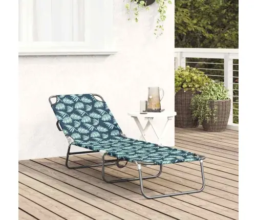 Salokāmais Sauļošanās Krēsls Pārvadājamais Ziedu Raksts 600D Oxford Audums Vidaxl