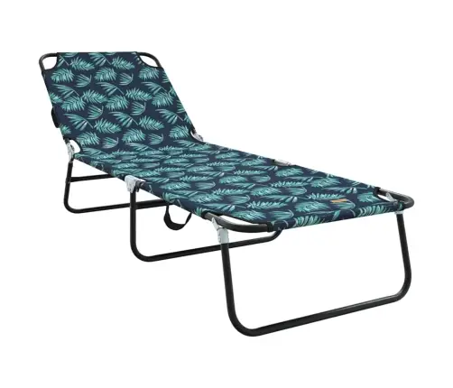 Salokāmais Sauļošanās Krēsls Pārvadājamais Ziedu Raksts 600D Oxford Audums Vidaxl