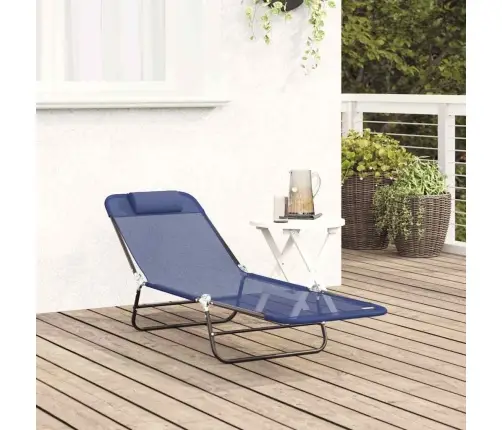 Kokkupandav Lamamistool 1-Isik Mereväesinine 182 X 55 X 85.5 Cm