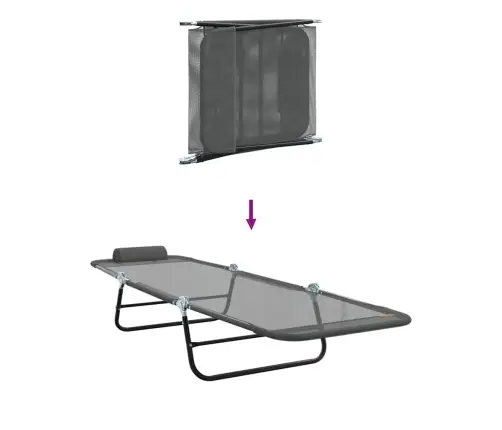Sulankstomas Gultas 1-Asmuo Pilka 182 X 55 X 85.5Cm Tekstilenas