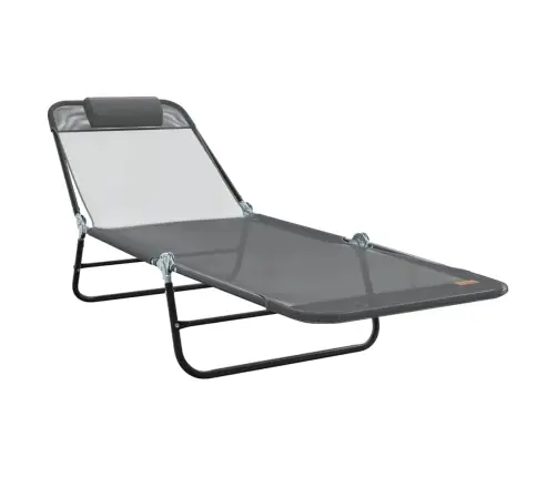 Sulankstomas Gultas 1-Asmuo Pilka 182 X 55 X 85.5Cm Tekstilenas