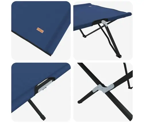 Saliekamā Saulainā Gulta Ar Nēsāšanas Somu Zila 600D Oxford Audums Vidaxl