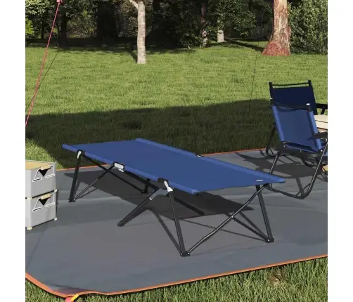 Saliekamā Saulainā Gulta Ar Nēsāšanas Somu Zila 600D Oxford Audums Vidaxl