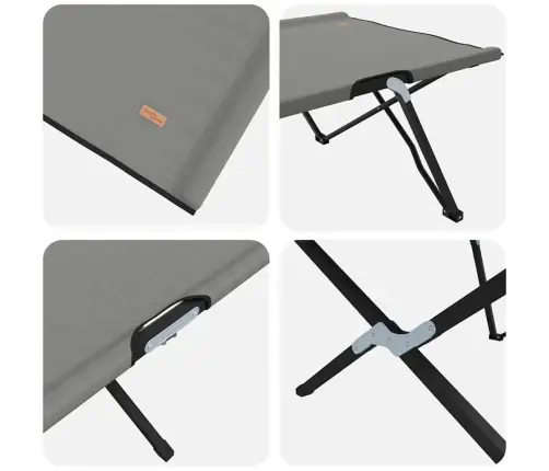 Salokamā Saules Gulta Ar Nesēju Somu Pelēks 600D Oxford Audums Vidaxl