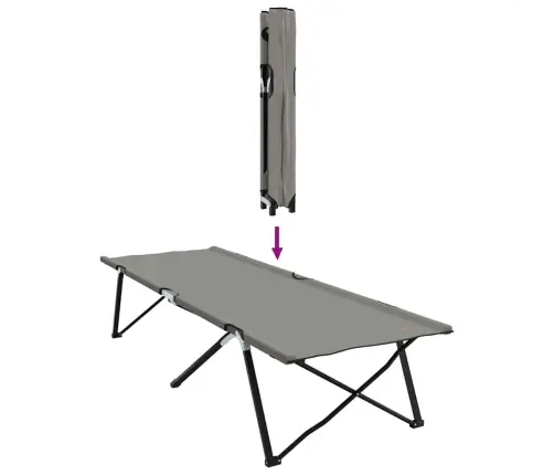 Salokamā Saules Gulta Ar Nesēju Somu Pelēks 600D Oxford Audums Vidaxl