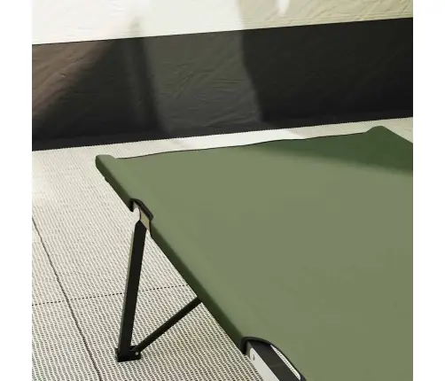 Saliekama Sauļošanās Gulta Ar Pārvadāšanas Somu Armijas Zaļā 600D Oksforda Audums Vidaxl