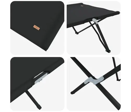 Saliekamās Gultas Ar Pārvadāšanas Somām 2 Gab. Melna 600D Oxford Auduma Vidaxl