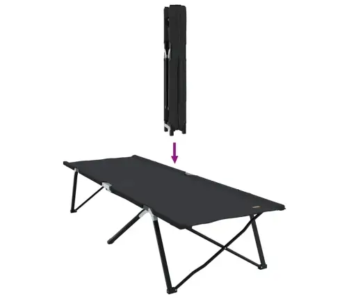 Saliekamās Gultas Ar Pārvadāšanas Somām 2 Gab. Melna 600D Oxford Auduma Vidaxl