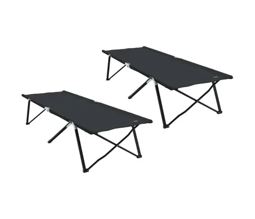 Saliekamās Gultas Ar Pārvadāšanas Somām 2 Gab. Melna 600D Oxford Auduma Vidaxl