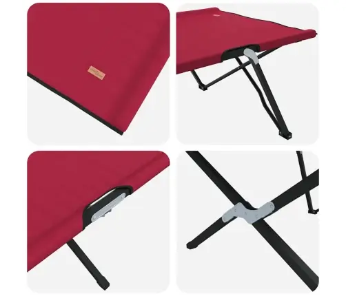 Salokamās Saules Gultas Ar Nēsājamām Somām 2 Gabali Sarkans 600D Oxford Audums Vidaxl