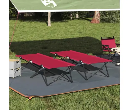 Salokamās Saules Gultas Ar Nēsājamām Somām 2 Gabali Sarkans 600D Oxford Audums Vidaxl