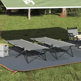 Kokkupandav Telkimise Voodi 2 Pcs Hall 206 X 76 X 74 Cm