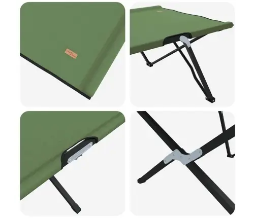 Salokāmās Sauļošanās Gultas Ar Pārvadāšanas Maisiem 2 Gab. Armijas Zaļā 600D Oxford Audums Vidaxl