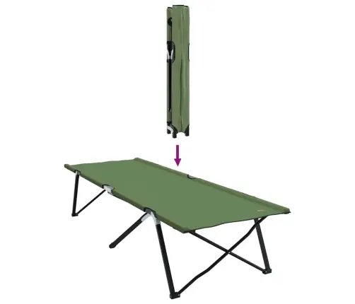 Salokāmās Sauļošanās Gultas Ar Pārvadāšanas Maisiem 2 Gab. Armijas Zaļā 600D Oxford Audums Vidaxl