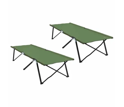 Salokāmās Sauļošanās Gultas Ar Pārvadāšanas Maisiem 2 Gab. Armijas Zaļā 600D Oxford Audums Vidaxl