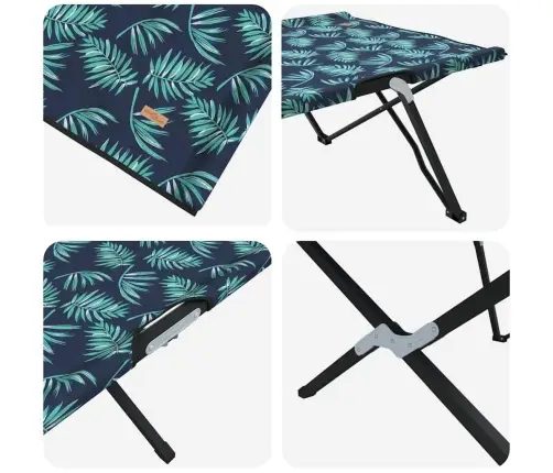 Saliekamas Saules Gultas Ar Somām 2 Gab. Lapu Raksts 600D Oxford Audums Vidaxl