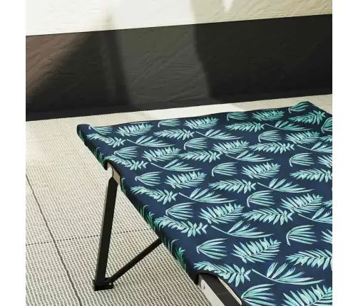 Saliekamas Saules Gultas Ar Somām 2 Gab. Lapu Raksts 600D Oxford Audums Vidaxl