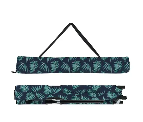 Saliekamas Saules Gultas Ar Somām 2 Gab. Lapu Raksts 600D Oxford Audums Vidaxl