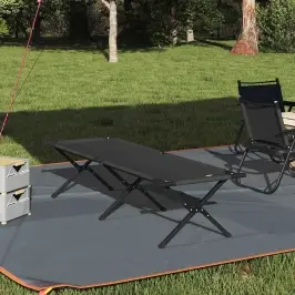 Salokāma Kempinga Gulta Melna 193 X 69 X 45 Cm Oksfordas Audums Vidaxl