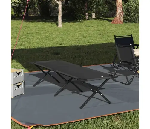 Salokāma Sauļošanās Gulta Ar Nēsāšanas Somu Melnā 600D Oxford Auduma Vidaxl